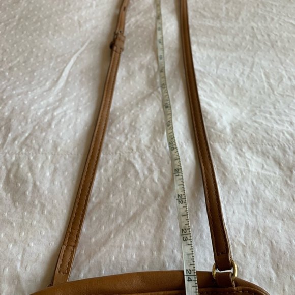 Punchcase Tan Leather Crossbody w/ Gold Accents - Picture 4 of 6